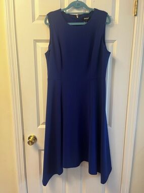 DKNY Sleeveless Midi Dress in Cobalt Blue